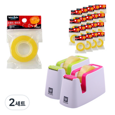 화신 901 테이프컷터기 2p + 다용도 테이프 리필 18mm x 30m DR1830 20p, 랜덤발송(테이프컷터기), 2세트