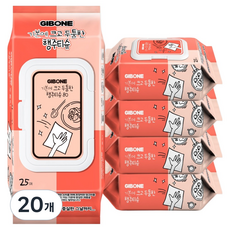 기본에 크고 두툼한 캡형 행주티슈, 25개입, 20개