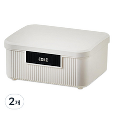 다용도 비밀번호 수납 보관 리빙박스 9L, 베이지, 2개