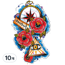 Dalmoa 字母指甲花紋身刺青貼紙, AE 30, 10個