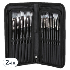 Verniat 美術畫材 壓克力油畫筆刷套組 黑色, 2套