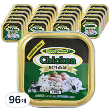 퍼피프랜드 강아지 사각 캔, 닭가슴살, 100g, 96개