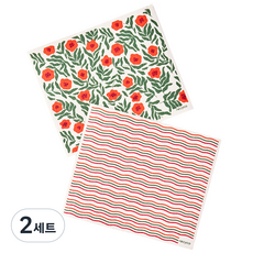 Recyco 纖維素超大尺寸可重複使用抹布 罌粟花圖案 2件組, 2套