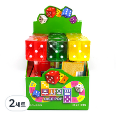 큐브팝 주사위팝 막대사탕 딸기향 33g x 4p + 사과향 33g x 4p + 오렌지향 33g x 4p 세트, 2세트