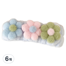 Nalli Sisters 花朵造型洗臉髮帶, 6個, 藍色