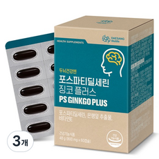 대상웰라이프 정품 포스파티딜세린 징코 플러스 48g, 60정, 3개