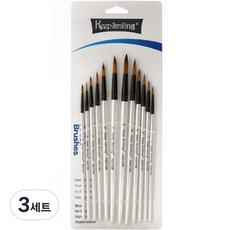 O-ON 水彩畫水彩筆壓克力美術圓頭筆 12種組, 12種, 3組