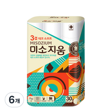 Misozium 3層Deco柔軟衛生紙 18m, 30捲, 6袋