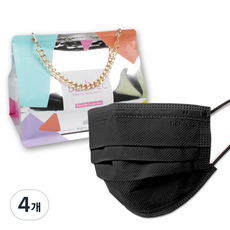 리빙투유 데니벨 파스텔 패션 마스크 모던 대형, 30개입, 4개, 블랙