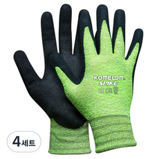 KOMELON 園藝多用途釘刺手套 雙手穿戴組 M MHL-GHG, 麻花綠, 4套