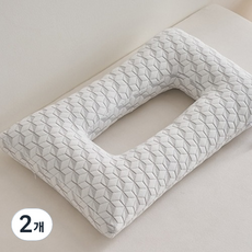 Ez2mk A210 穿環護耳防壓耳洞枕頭, 2個, 圖案白