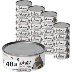 데이스포 고양이 필라인 간식캔, 흰살참치 + 치킨 혼합맛, 80g, 48개