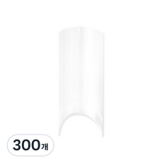 젤로젤로 리필용 인조 네일팁 씨커브 4호, 투명, 300개