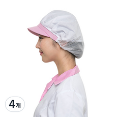 에이치케이마트 조리사 위생모자 반망사, 핑크, 4개