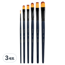 deLi 得力 Fainolo油畫筆 6種組, 3套, 6種, 2號(細毛筆), 6號(圓頭筆, 平頭筆), 8號(圓頭筆, 平頭筆), 10號(圓頭筆)