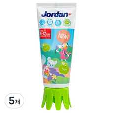 조르단 뉴스텝2 어린이 고불소 치약 청사과향, 90g, 5개