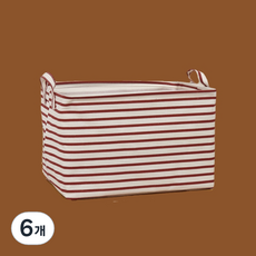 All High布質方形衣物書本化妝品收納籃, 17條紫色條紋, 6個