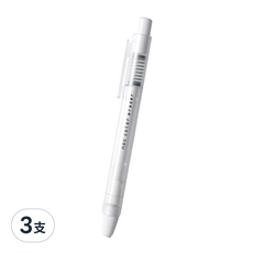 Sun-Star Noc Color Eraser 按壓出芯橡皮擦 雙層筆身 附筆夾, 雪白, 3支