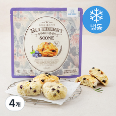 뚝방길홍차가게 블루베리 스콘 생지 4개입 (냉동), 80g, 4개