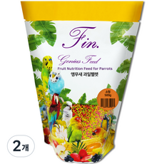 Fin 지니어스피드 소형 앵무새 후르츠 뉴트리션 과일펠렛 사료, 500g, 2개