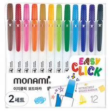 monAmi Easy Click 白板筆 12色組, 混合色, 2套
