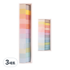indi.k 粉彩馬卡龍紙膠帶 大12款 + 小12款 套組, 3套, 混合色