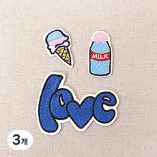 Kohas ID Milky Love 縫製式臂章 3件組, 混合色, 3個