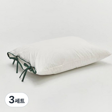 파르페by알레르망 국내 제조 헤이 리본자루 베개커버 50x70 + 솜 세트, 헌터그린(베개커버), 3세트