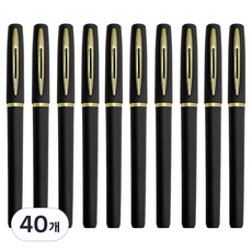 리드홈 프리미엄 골든 필기감 좋은 고급 젤펜 볼펜 0.7mm, 골드블랙, 40개