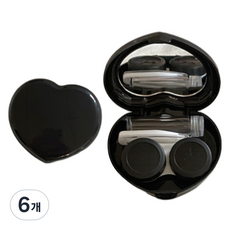 블랙트리 하트 렌즈 케이스, 블랙, 6개