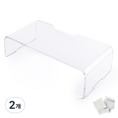 일렉싱크 높은 아크릴 모니터 받침대 370mm, 투명 아크릴, 2개