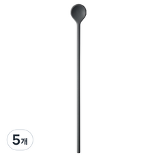 이지실리 실리콘 다용도 머들러 롱스푼 딥그레이, 5개, 단품