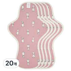 eechae 花朵蝶翼棉質衛生棉 粉紅色, 大型, 1入, 20個