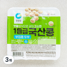 청정원 국내산 콩두부 부침, 300g, 3개