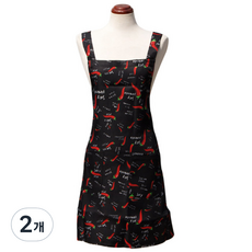 BYDECO 圖案吊帶圍裙, 辛辣, 2個