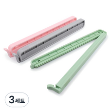 스내지 파워 특대 봉지집게 3P, 분홍색 + 회색 + 연두색, 3세트