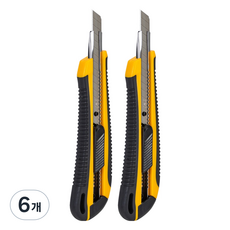 델리 커터칼 대형 E2039, 옐로우, 6개