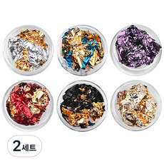 MEIBROWN 彩色美甲錫箔亮片6件組 M10127, 混合色, 2套