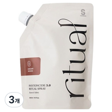 소노시즌 피톤치드 3.0 리츄얼 스프레이 탈취제 리필 시더우드, 300ml, 3개