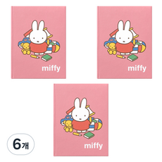 iiGEN 미피 미니 양장 노트 80매, 레드, 6개