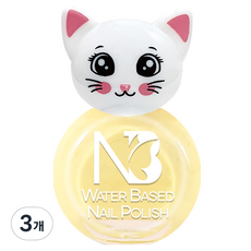 엔비베베 냥냥이 유아 매니큐어, 09 크림레몬, 3개