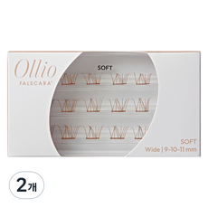 Ollio Pulse-cara 柔軟寬版睫毛, 2個, 棕色/無香