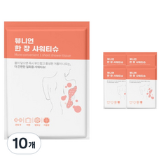 뷰니언 한 장 샤워티슈 일회용 바디워시 자몽향, 7g, 10개