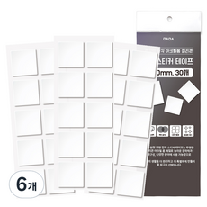 DADA 超強力方形壓克力泡棉矽膠雙面貼紙膠帶 30mm 30入, 6個