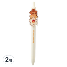 Modern House Butter Shop Apple Farm 奶油熊 壓克力徽章原子筆 黑色 0.5mm, 2個, BROWN