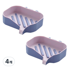 McLife 浴室瀝水肥皂盒, 紫色, 4個