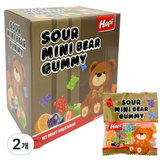 HApi 사우어 미니 베어 모양 구미 젤리 60개입, 2개, 600g