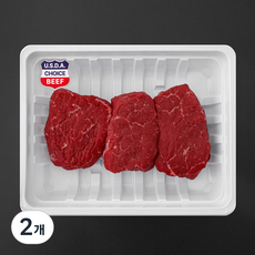 미국산 초이스 안심 스테이크용 (냉장), 2개, 600g