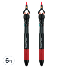 핑크풋 W & G 피규어 4색 회전펜 맥그로우 0.5mm, 블랙, 6개