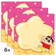 Flyingwhales 蠟筆小新迷你便條紙, 巧克比, 50張, 6個